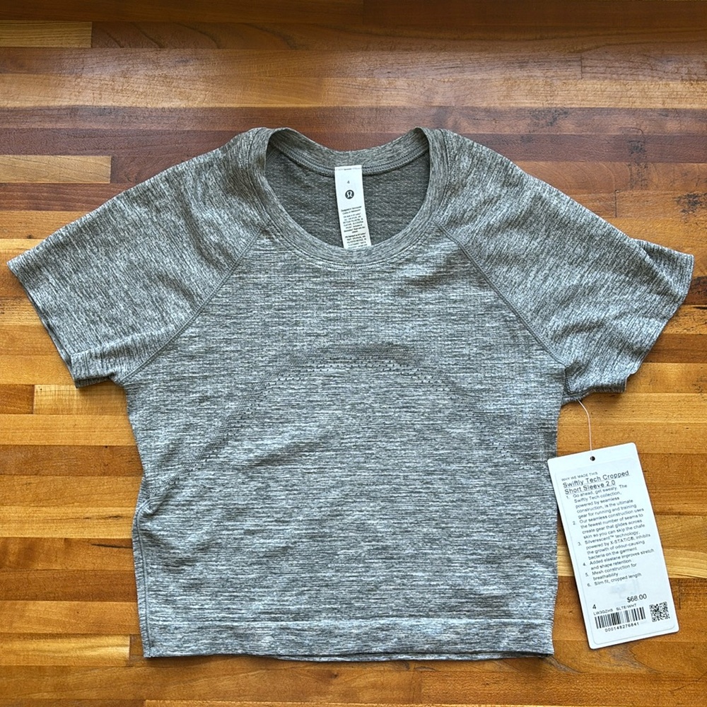 Lululemon Swiftly Tech Cropped Short Sleeve 2.0 New With Tags